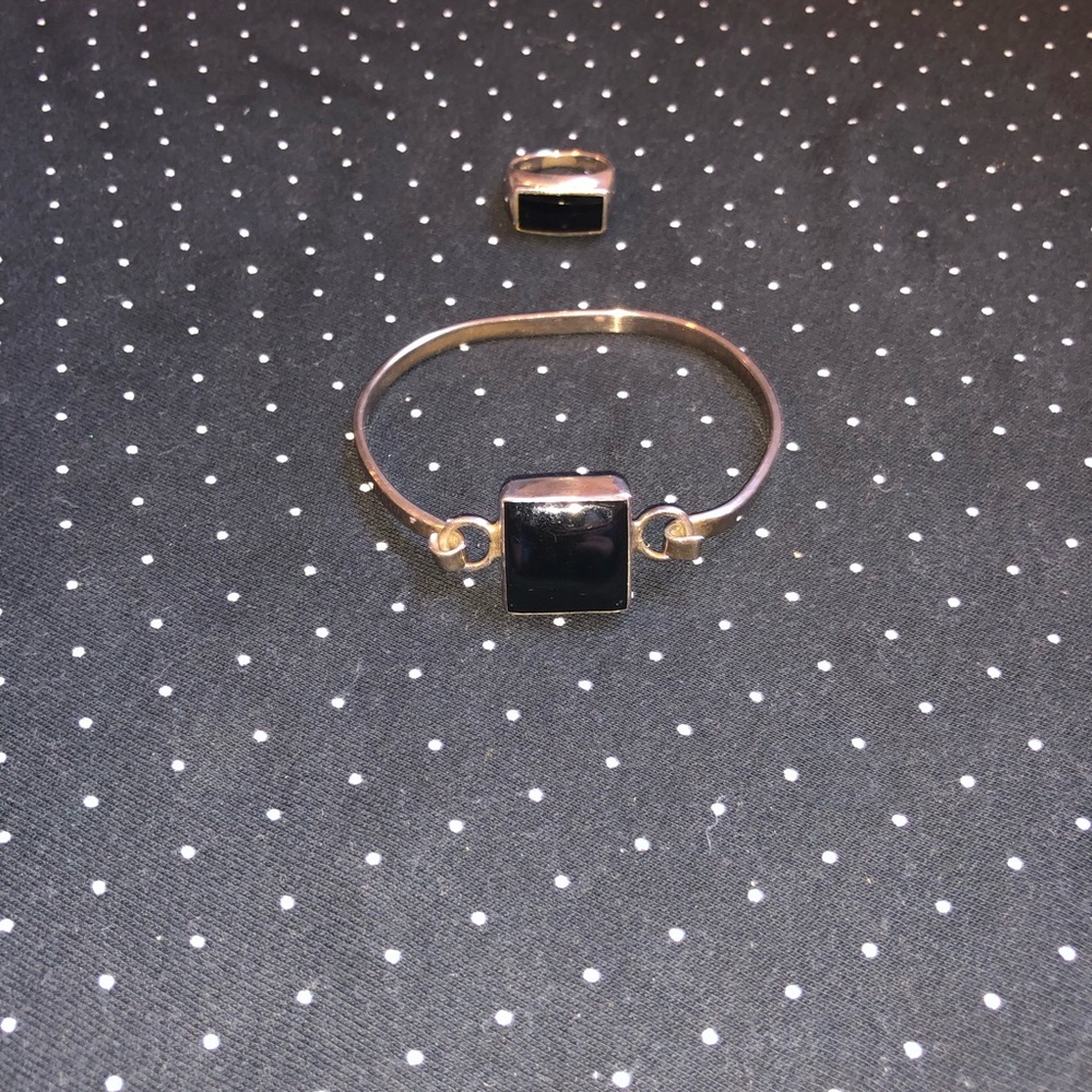 Sterling Silver Bracelet and Ring Set - Picture 2 of 5